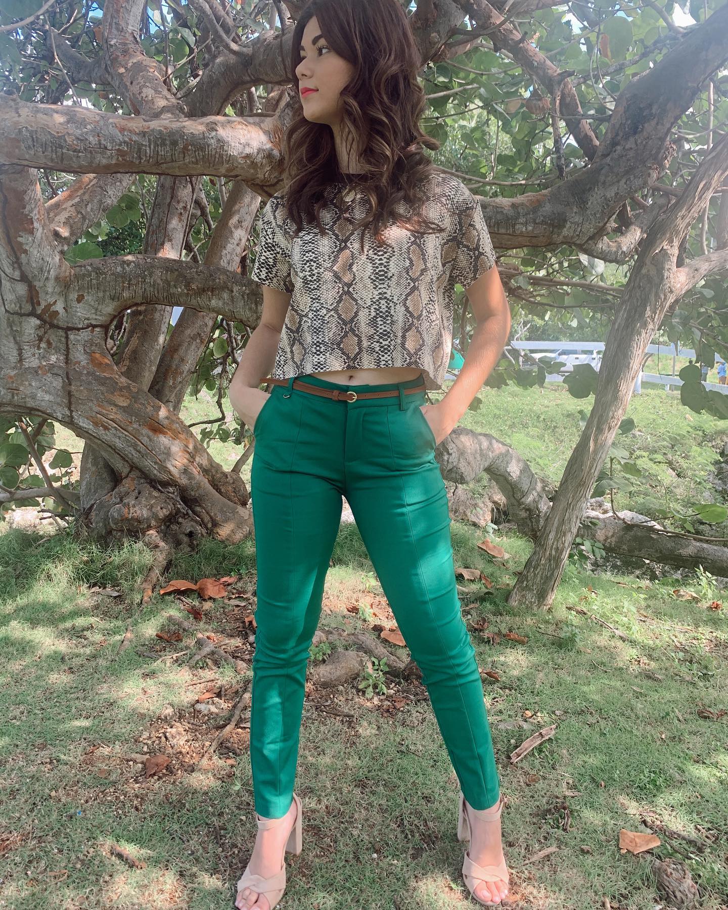 Green Pants with Belt