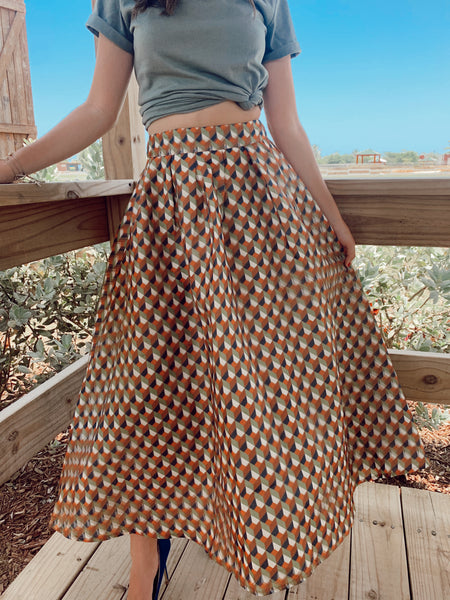 Olive Multi Long Skirt