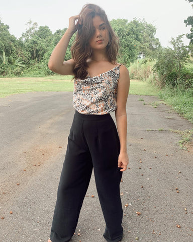 Black High Waist Wide Pant