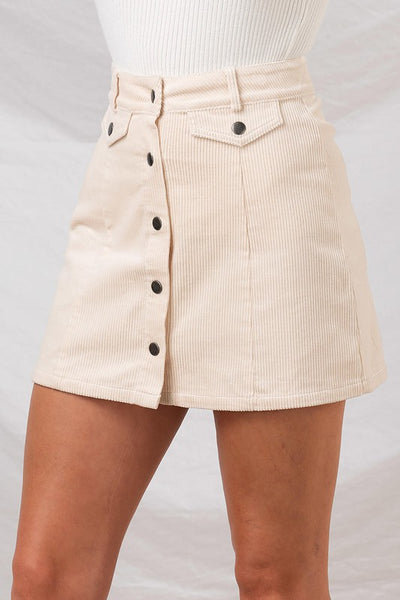 Corduroy Ivory Skirt