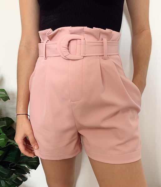 Belted Paperbag Shorts