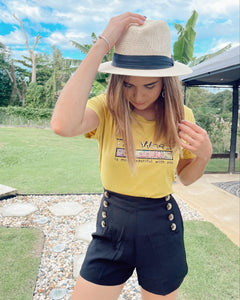 Buttons Black Short