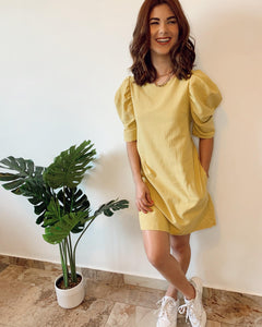 Puffed Sleeves Dress