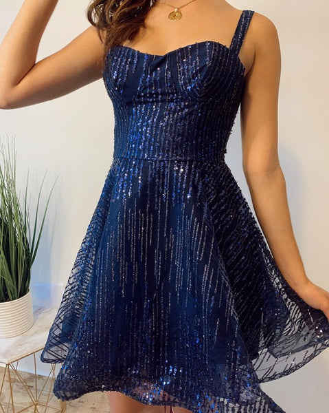 Navy Sparkle Mini Dress