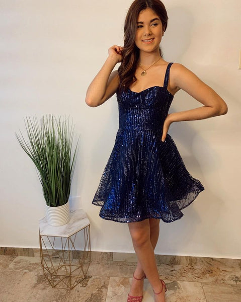 Navy Sparkle Mini Dress