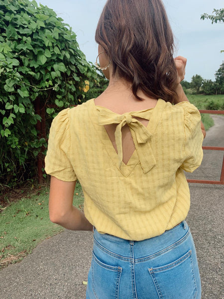 Mustard Tie Back Top