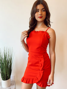 Red Ruffle Dress