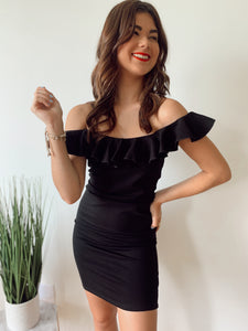 Ruffle Black Dress