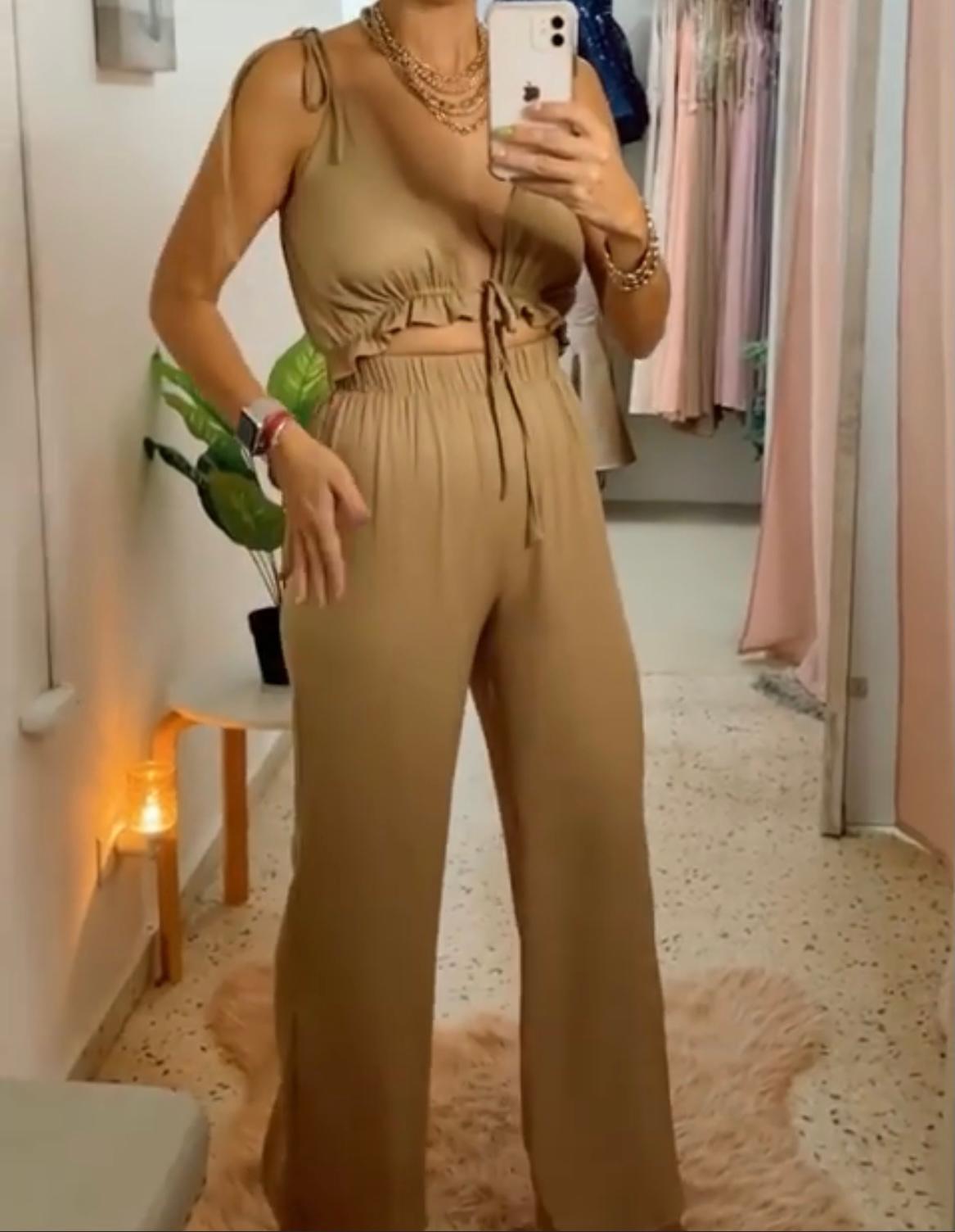 Khaki Cutout Jumpsuit