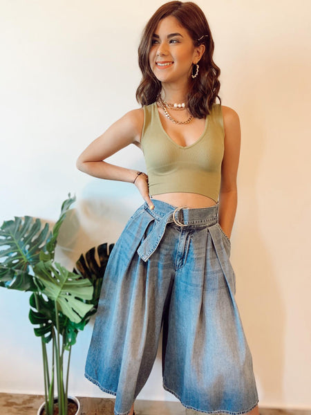 V Neck Crop Top