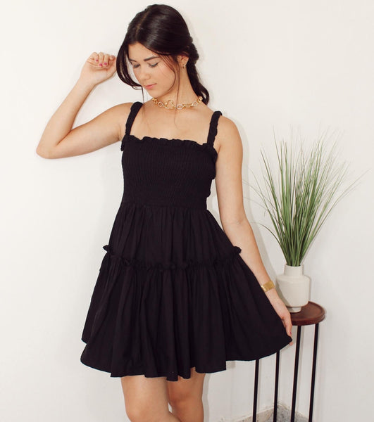 Black Square Neck Dress