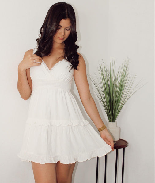 White Ruffle Dress