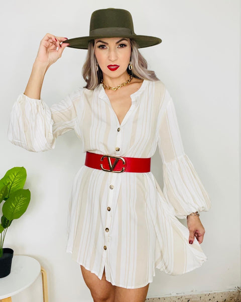 White Sand Shirt Dress