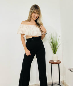 Black Belted Pant