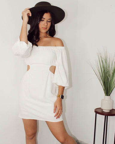 White Cut Out Dress