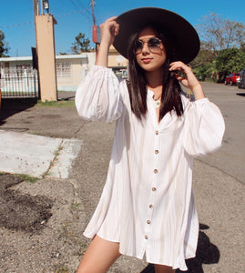 White Sand Shirt Dress