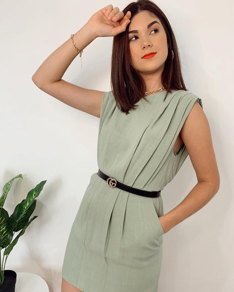 Sage Padded Short Dress