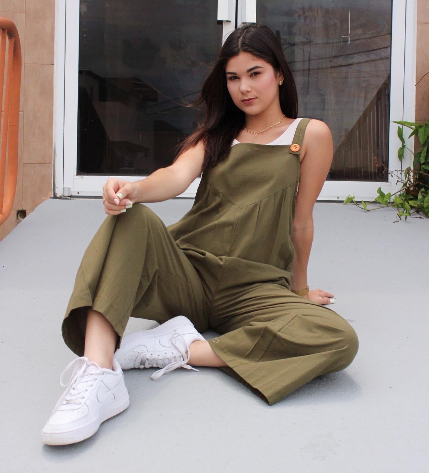 Olive Loose Overall