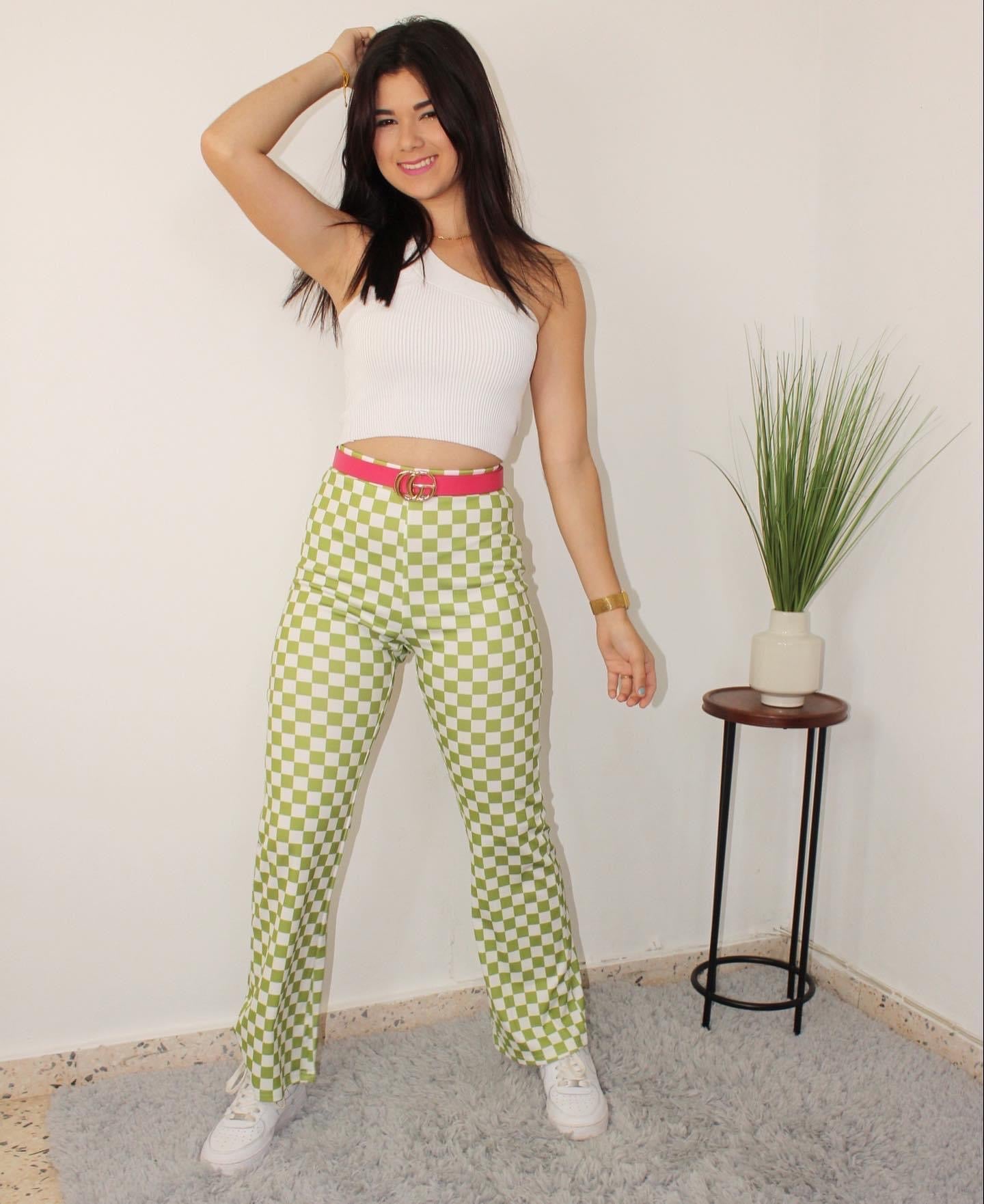 Green Checker Long Pant