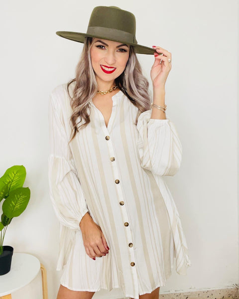 White Sand Shirt Dress