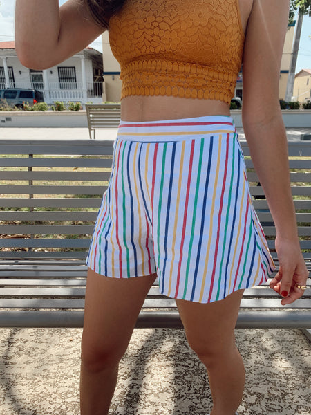 Rainbow Stripes Short